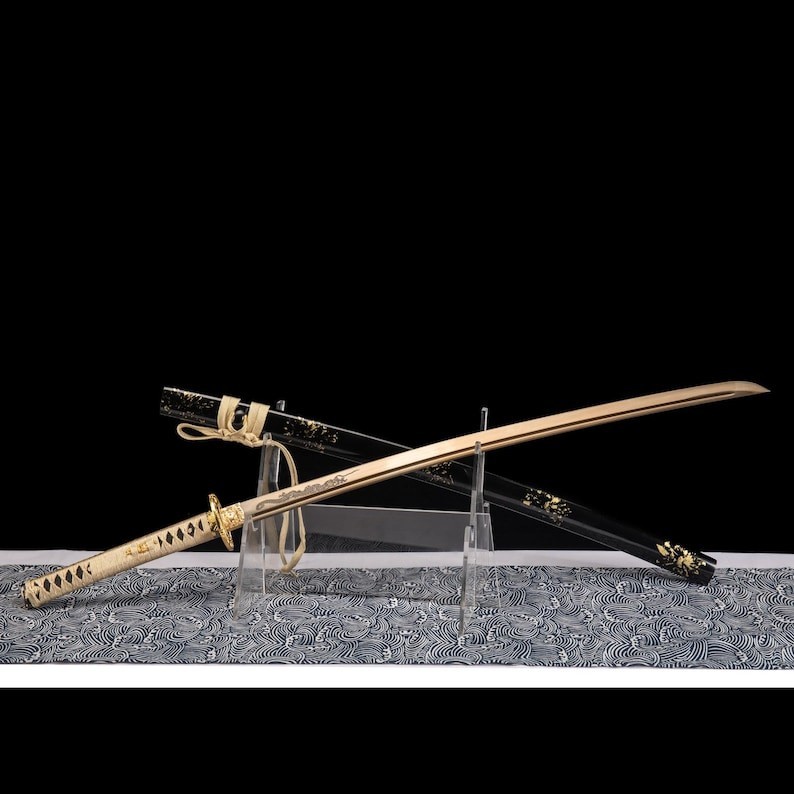 Handmade Golden Dragon Katana Full Tang High Carbon Steel Best For Xmas Gift