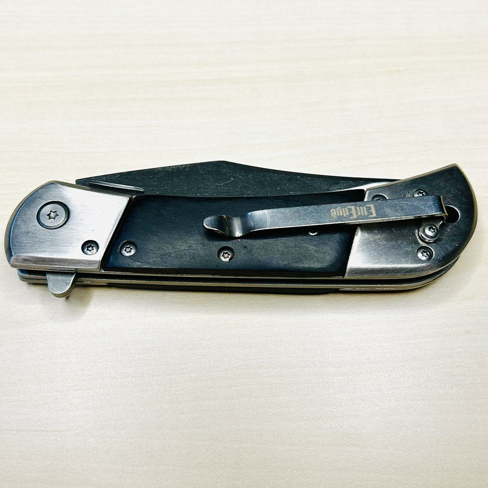 8.75”Black Wood Tactical Spring Assisted Open Blade Folding Pocket Knife Hunting