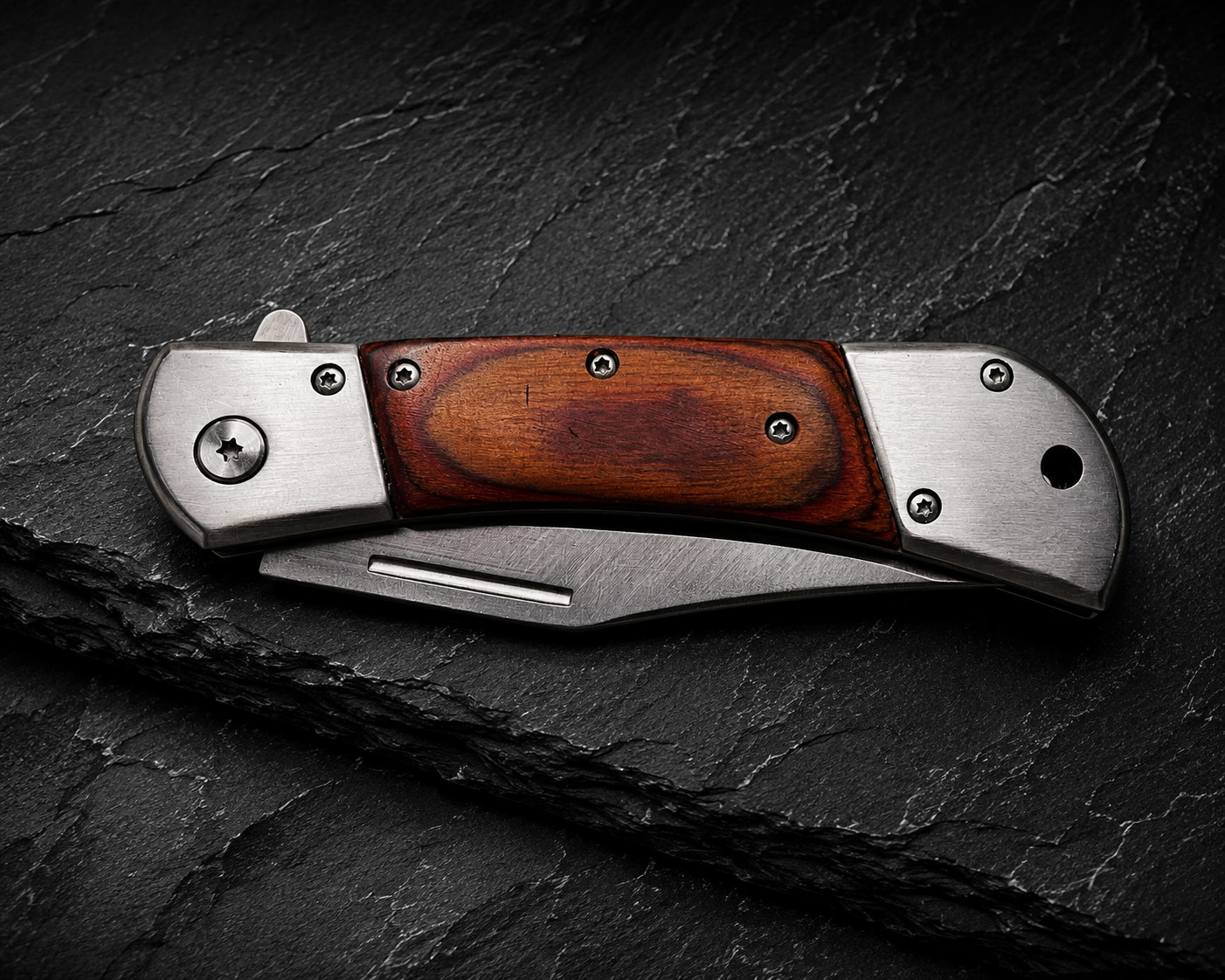 8.75” Wood Tactical Spring Assisted Open Blade Folding Pocket Knife Hunting -USA