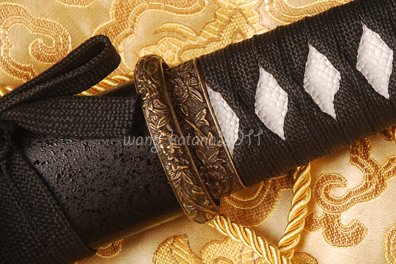 16» Handmade Sharp Short Knife Black Japanese Samurai Tanto Sword Self-defense