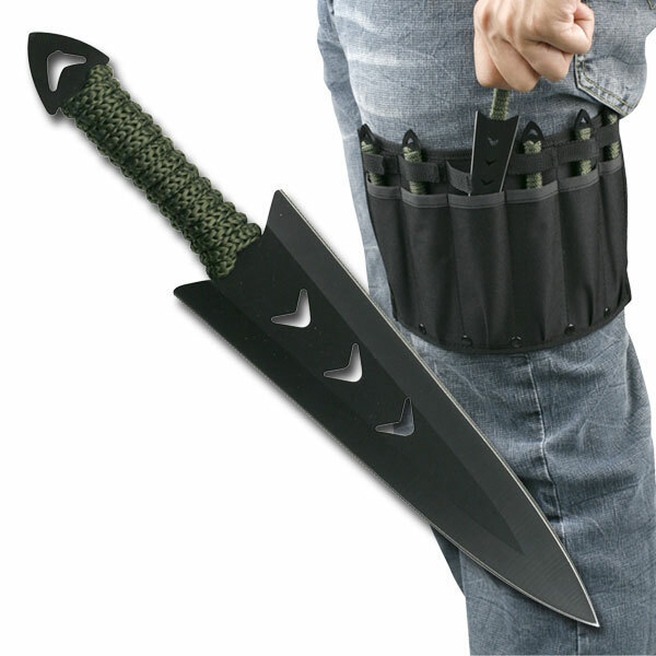 Ninja Knives 6pc Tactical Knives With Leg Sheath Stealth Kit 440 Stainless Steel
