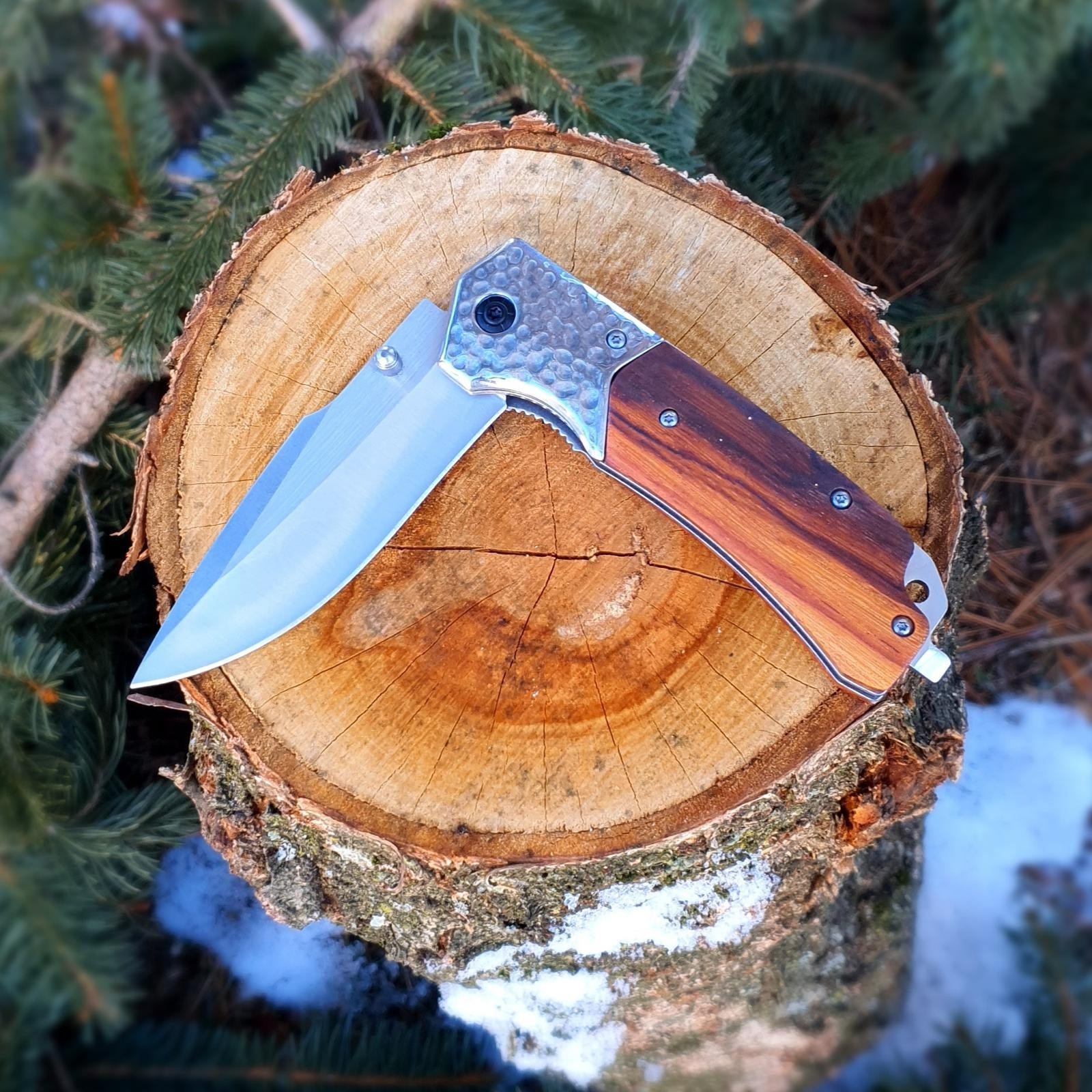 Handcrafted Wood Handle Folding Pocket Knife (3 Variations)