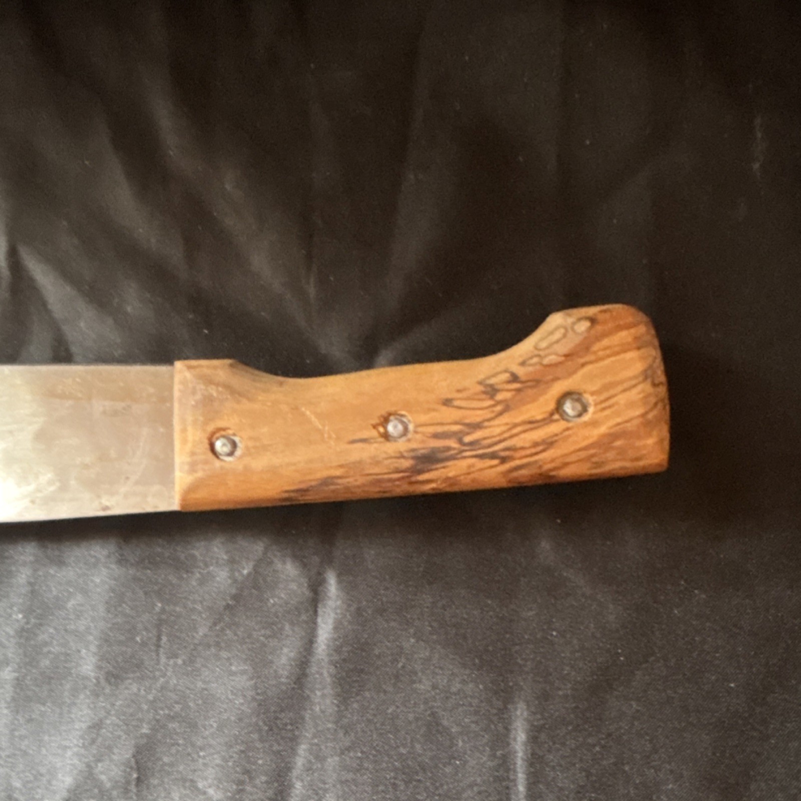 Samla Vintage Bowie Knife Wood Handle Steel Blade Over 5in Straight Back