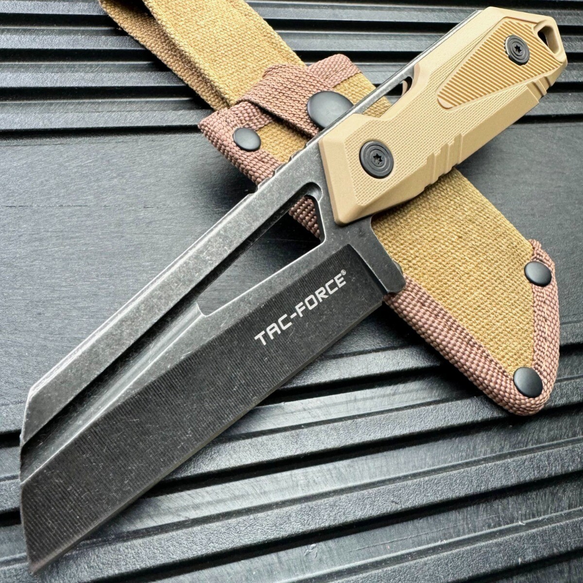 8.5″ Military Tactical Survival Camping Hunting Cleaver Fixed Blade Knife NEW