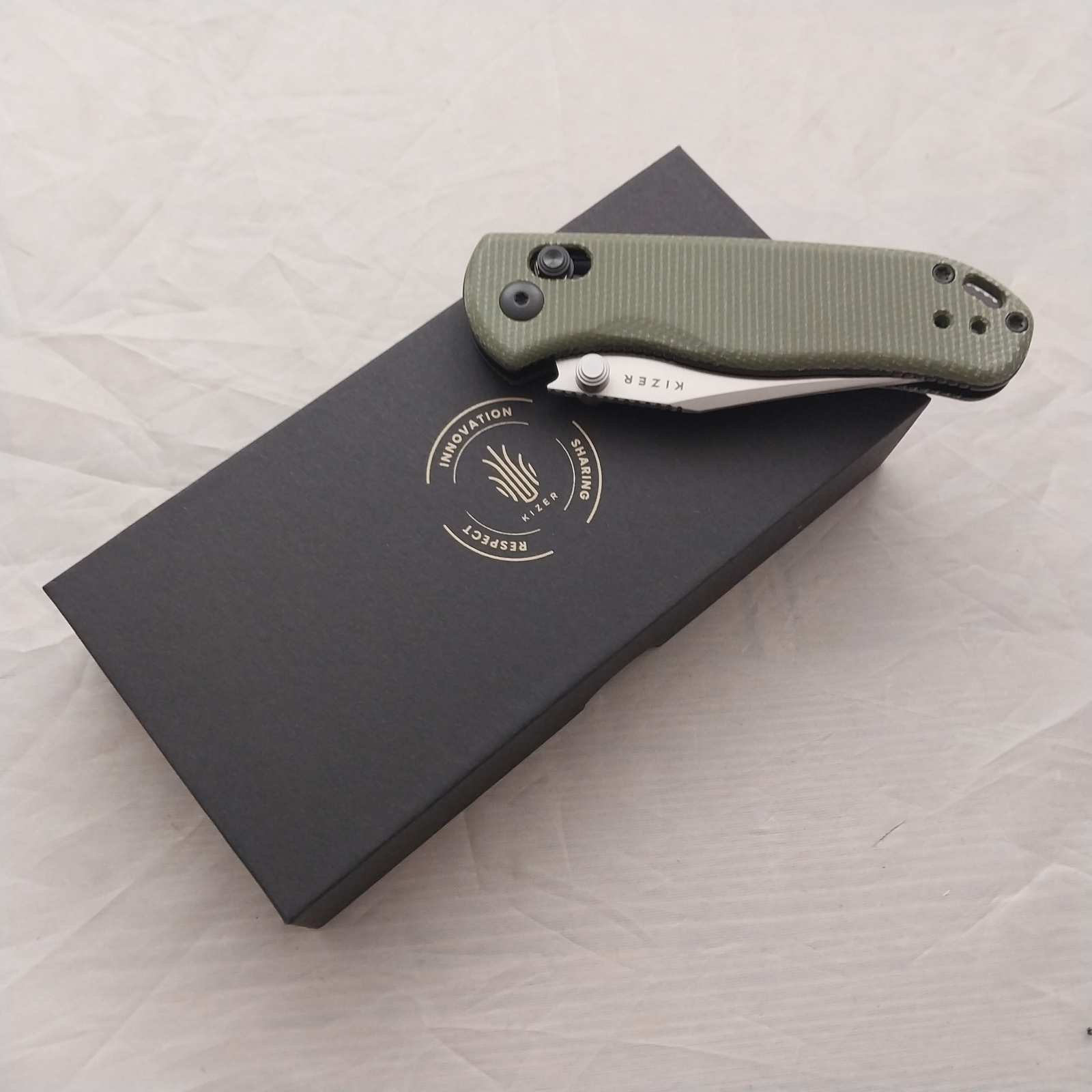 Kizer Cutlery Drop Bear 2 Clutch Lock Micarta Folding Pocket Knife V36192KC1