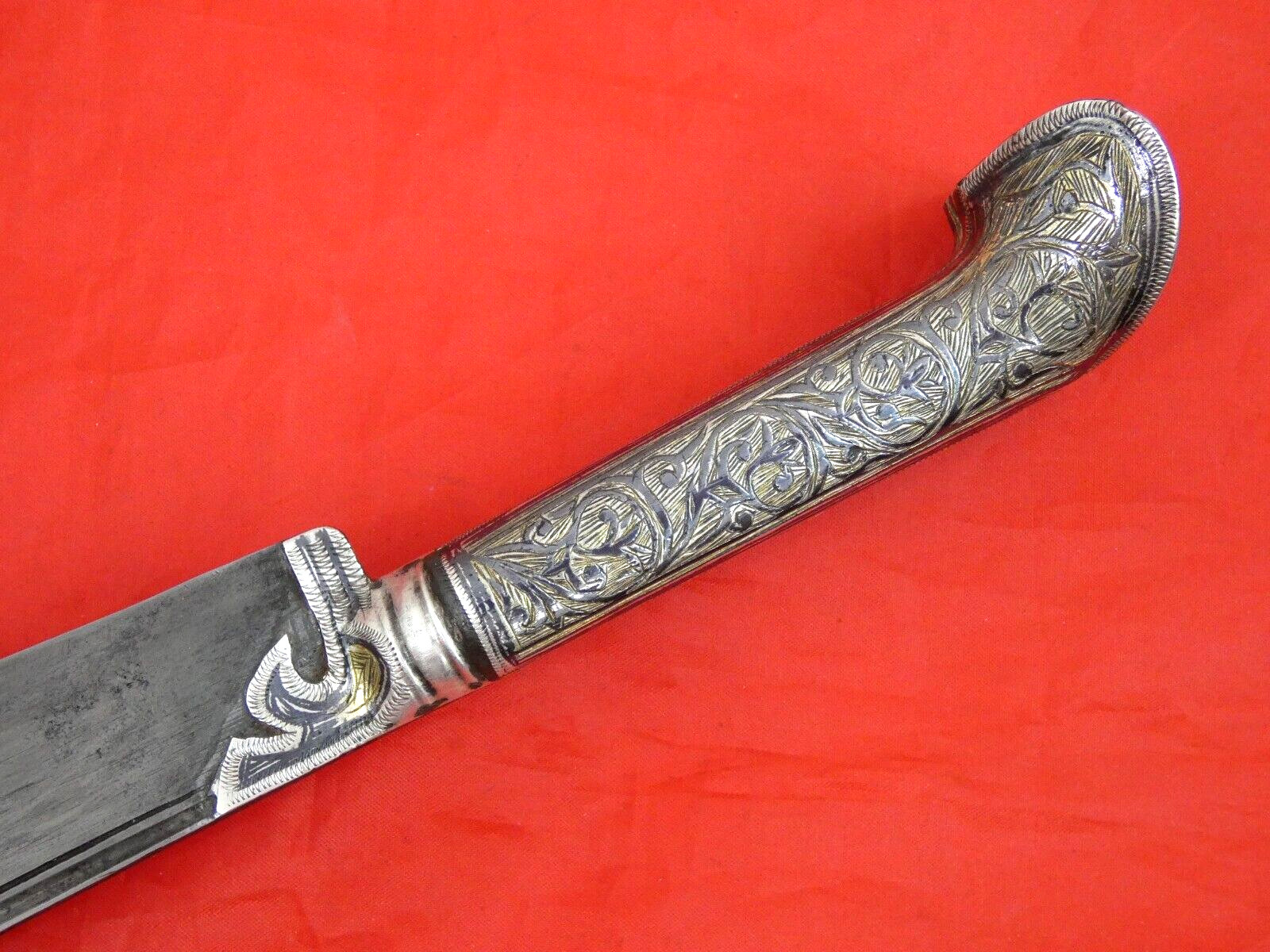 ANTIQUE GREEK DAGGER KNIFE NIELLO SILVER YATAGHAN 1906 / Turkish Ottoman Sword