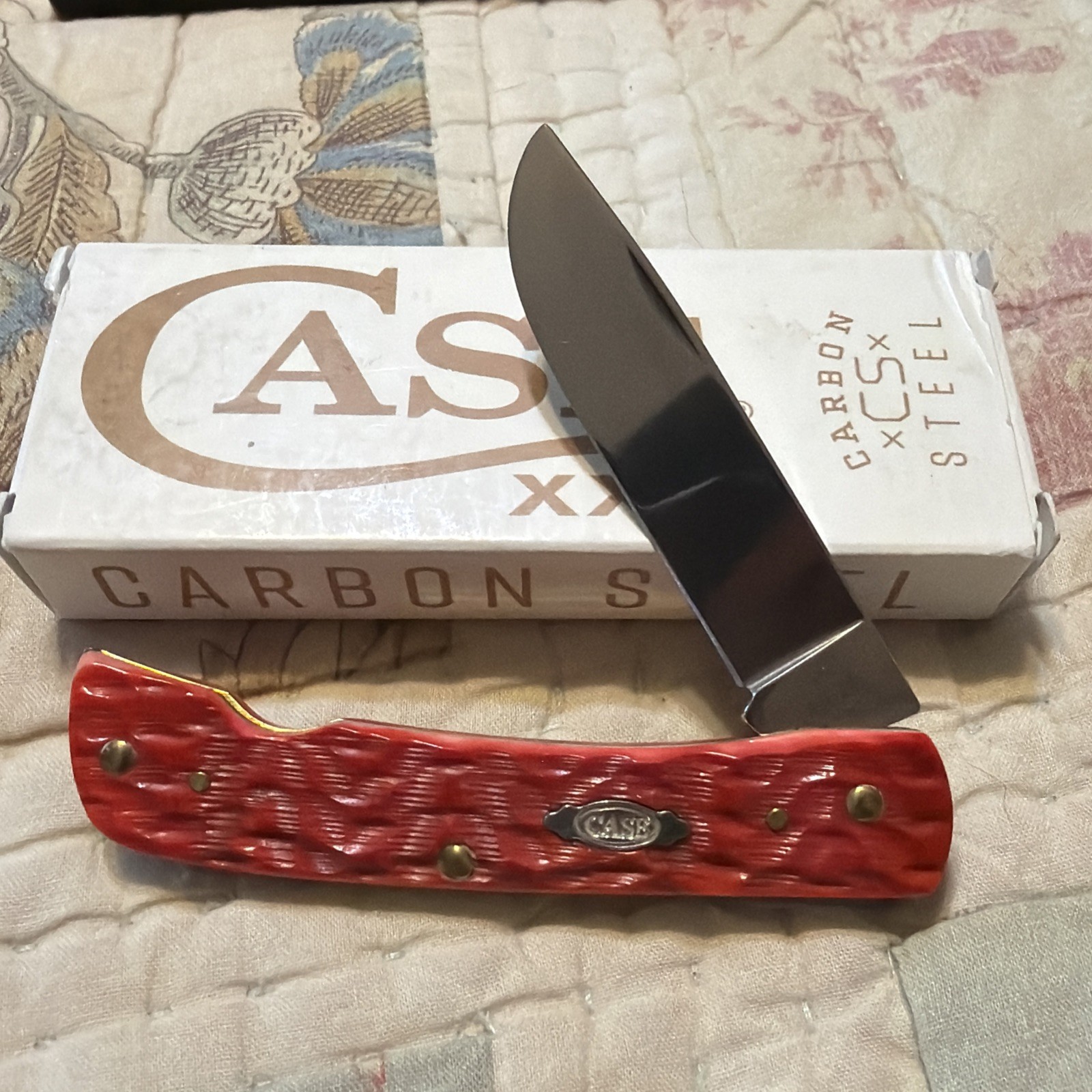 2025 Case XX Dark Red Jig Bone Sod Buster Jr 31945 6137 CS Knife Custom EZ Open