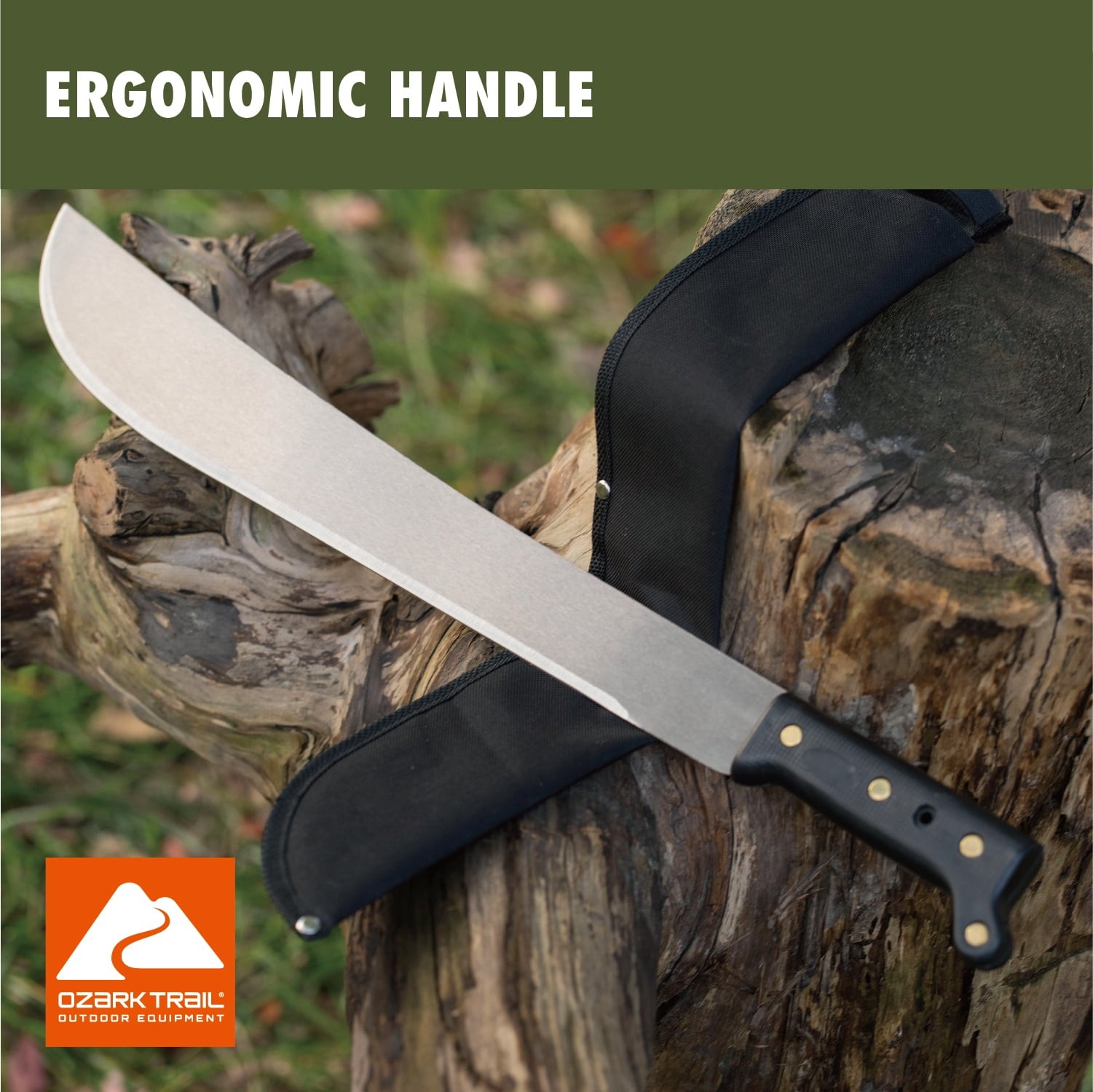 18 Inch Machete with Sheath Heavy Duty Outdoor Knife for Camping Survival