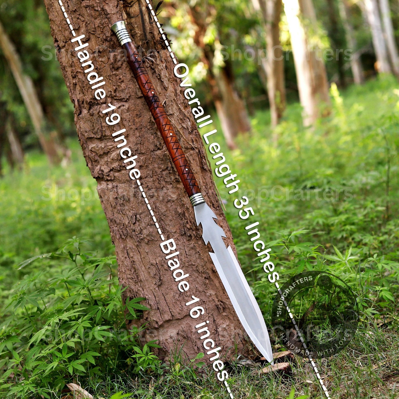 Custom Handmade Carbon Steel Blade Tactical Viking Spear | Hunting Spear Camping