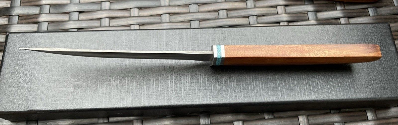 Japanese Fixed Blade Tanto Hand Forged Knife with Wooden Sheath