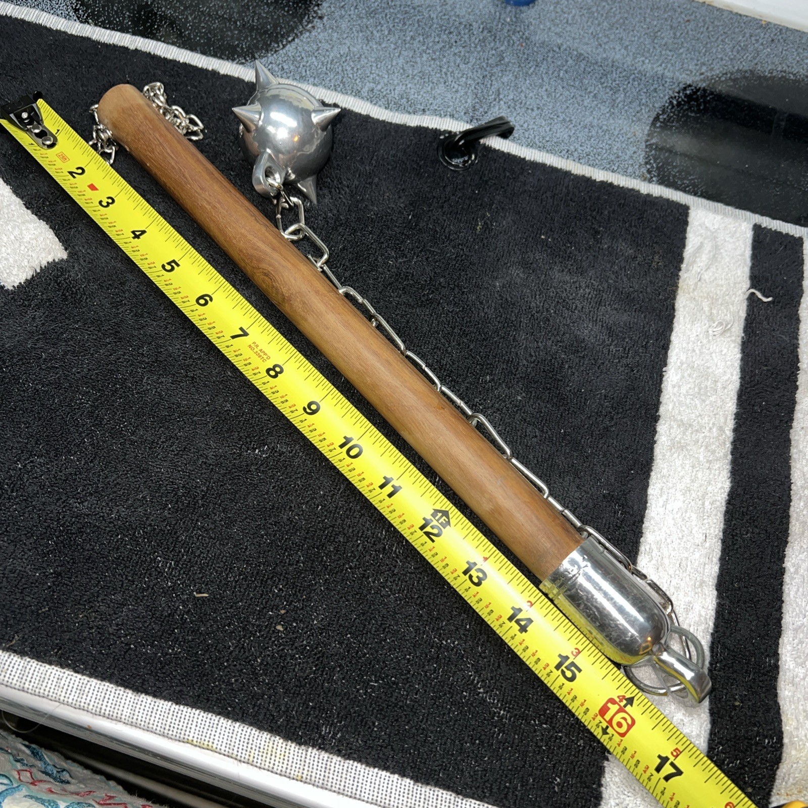Medieval Mace with Chain & Wood Handle