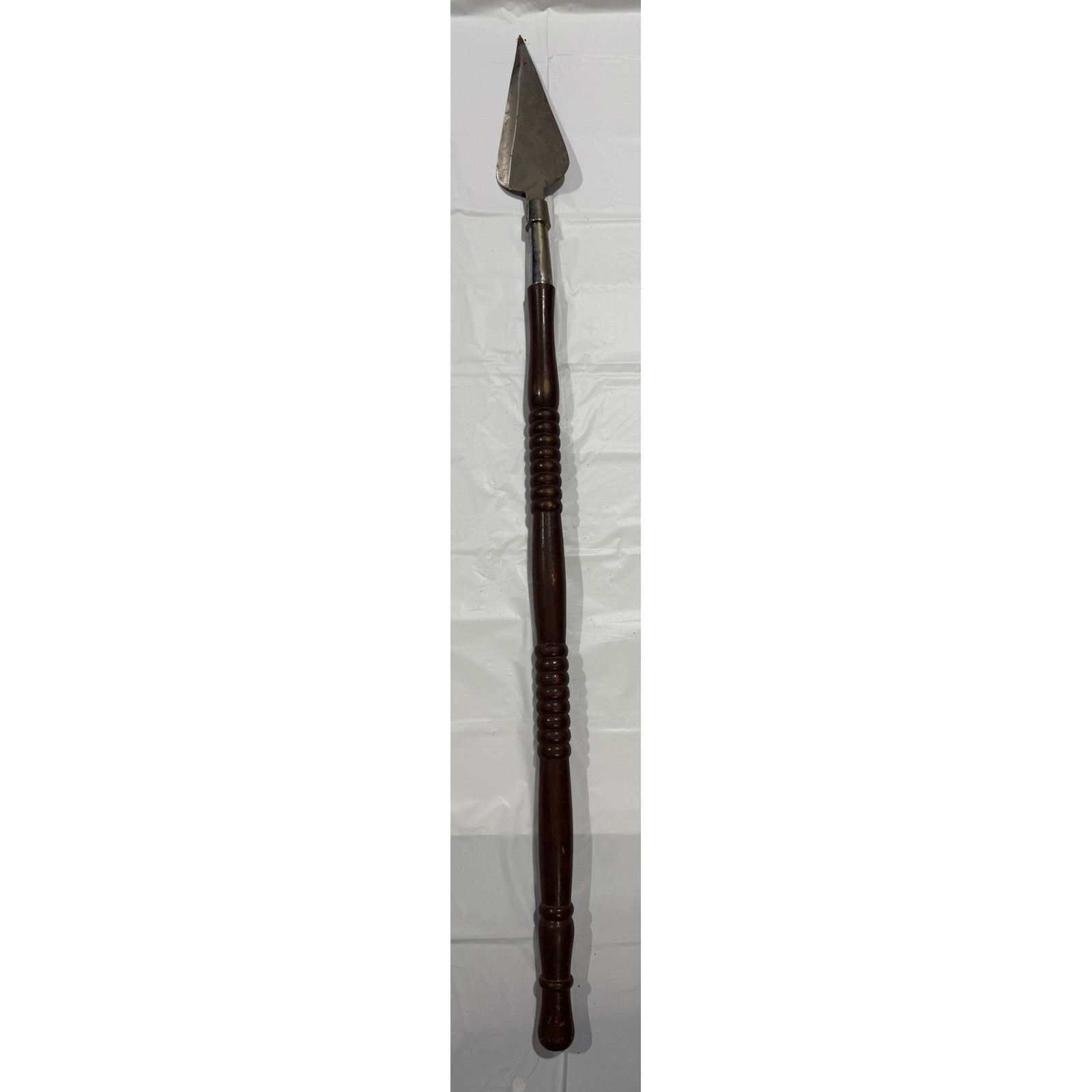 Vintage Pakistan Decorative Spear Wooden Shaft Crocodile Logo Stainless Blade