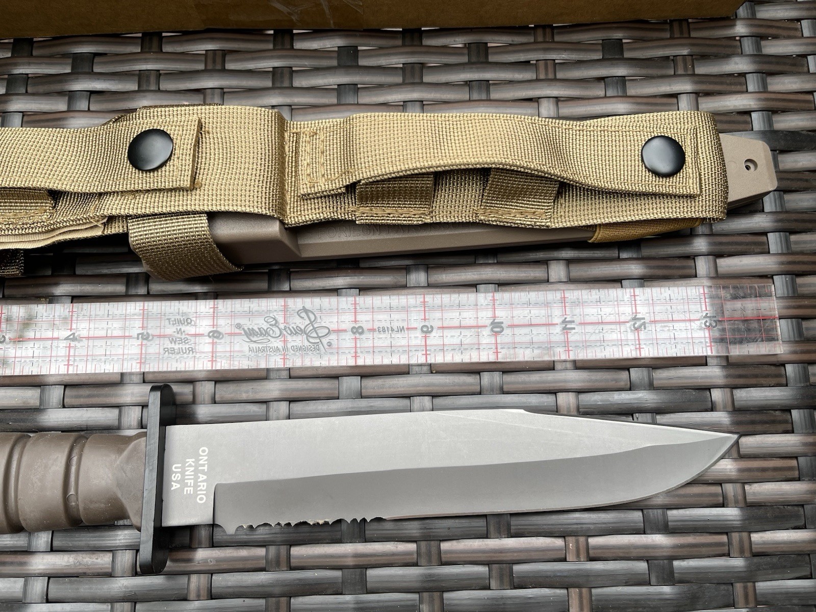 Ontario Knife OKC3S USMC Combat 8″ Blade and Scabbard Brown