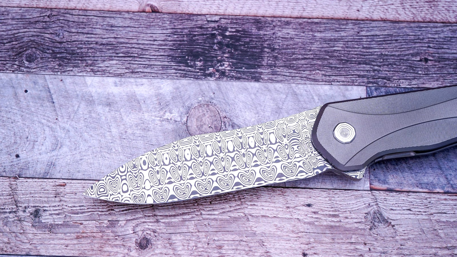 Brown Knives Servo, Damasteel Blade, Milled Ti Handle Scales, #048, Craig Brown