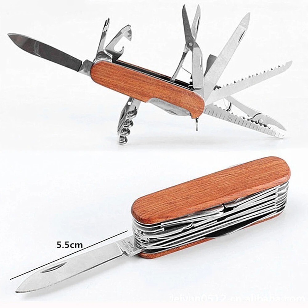 Swiss / Navy Style Pocket Knife Multi Tool Red, Black, Brown