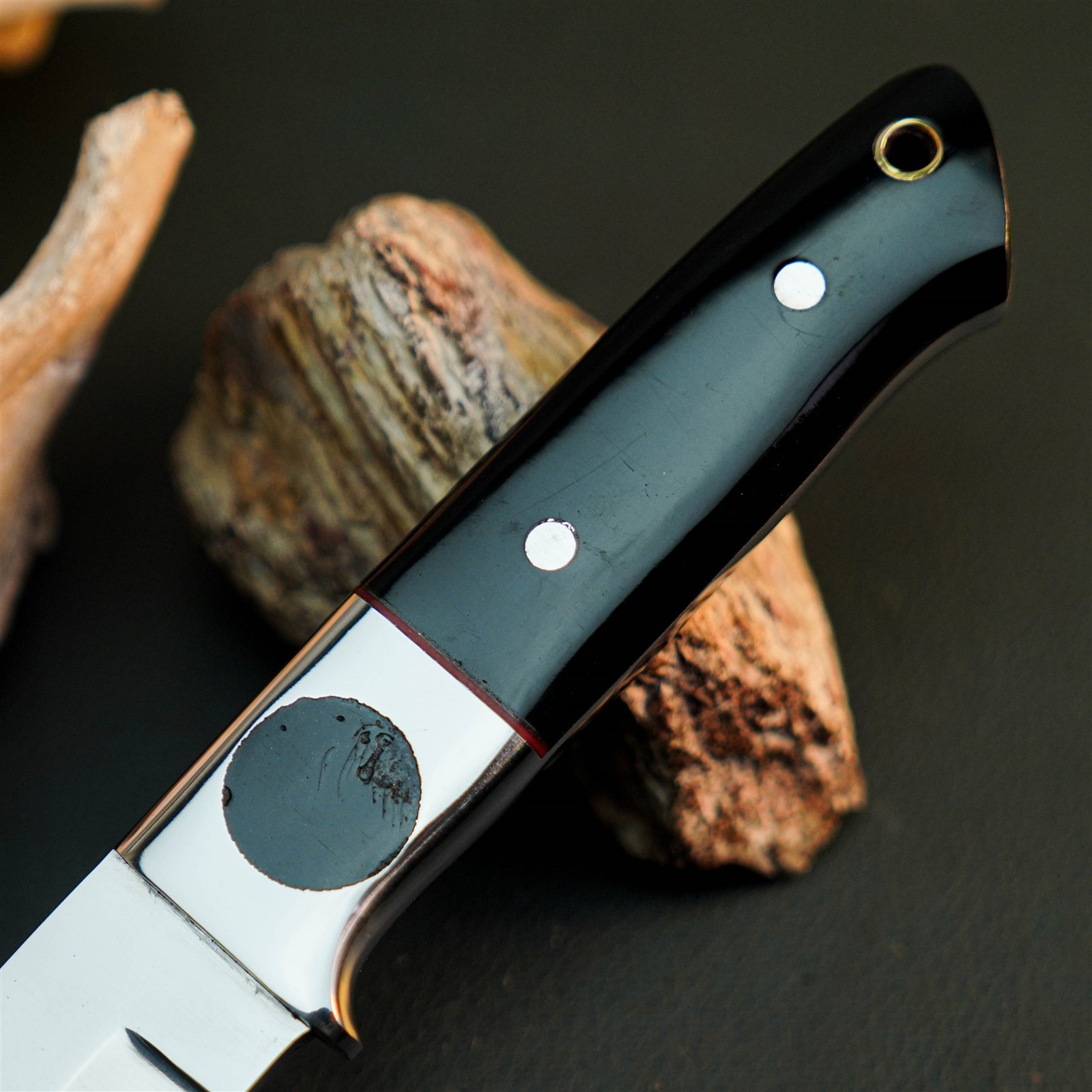 8.7″ Hunting EDC Stainless Knife Handmade Full Tang Resin Handle + Sheath