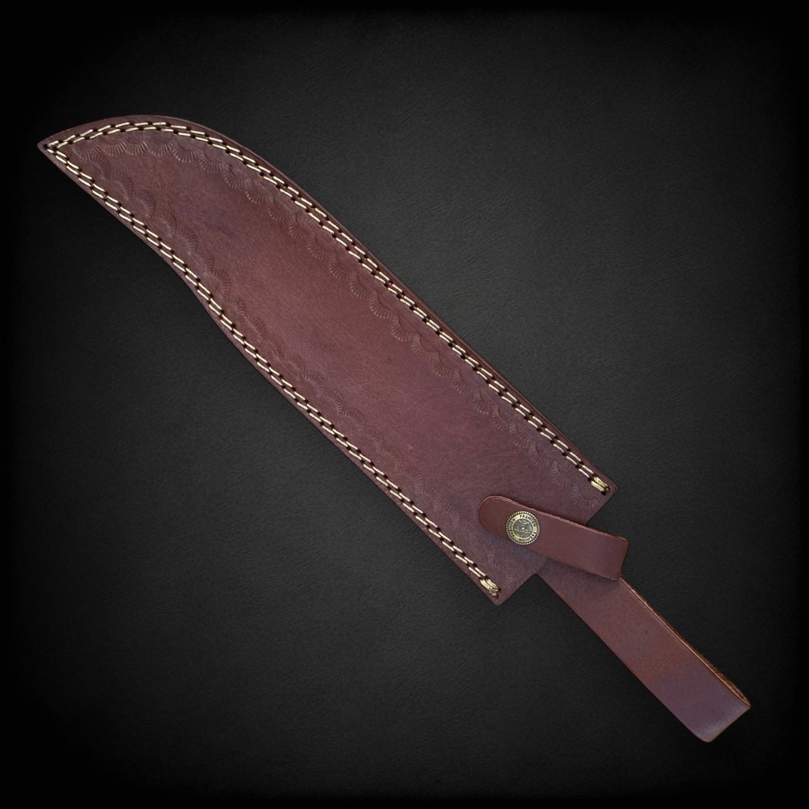 Handmade Brown Leather Replacement Sheath Scabbard 11 Inch Fixed Blade Knife US