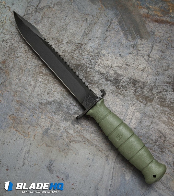 Glock Field Knife FM 81 Fixed Blade 6.5″, Green Polymer Handle, Polymer Sheath