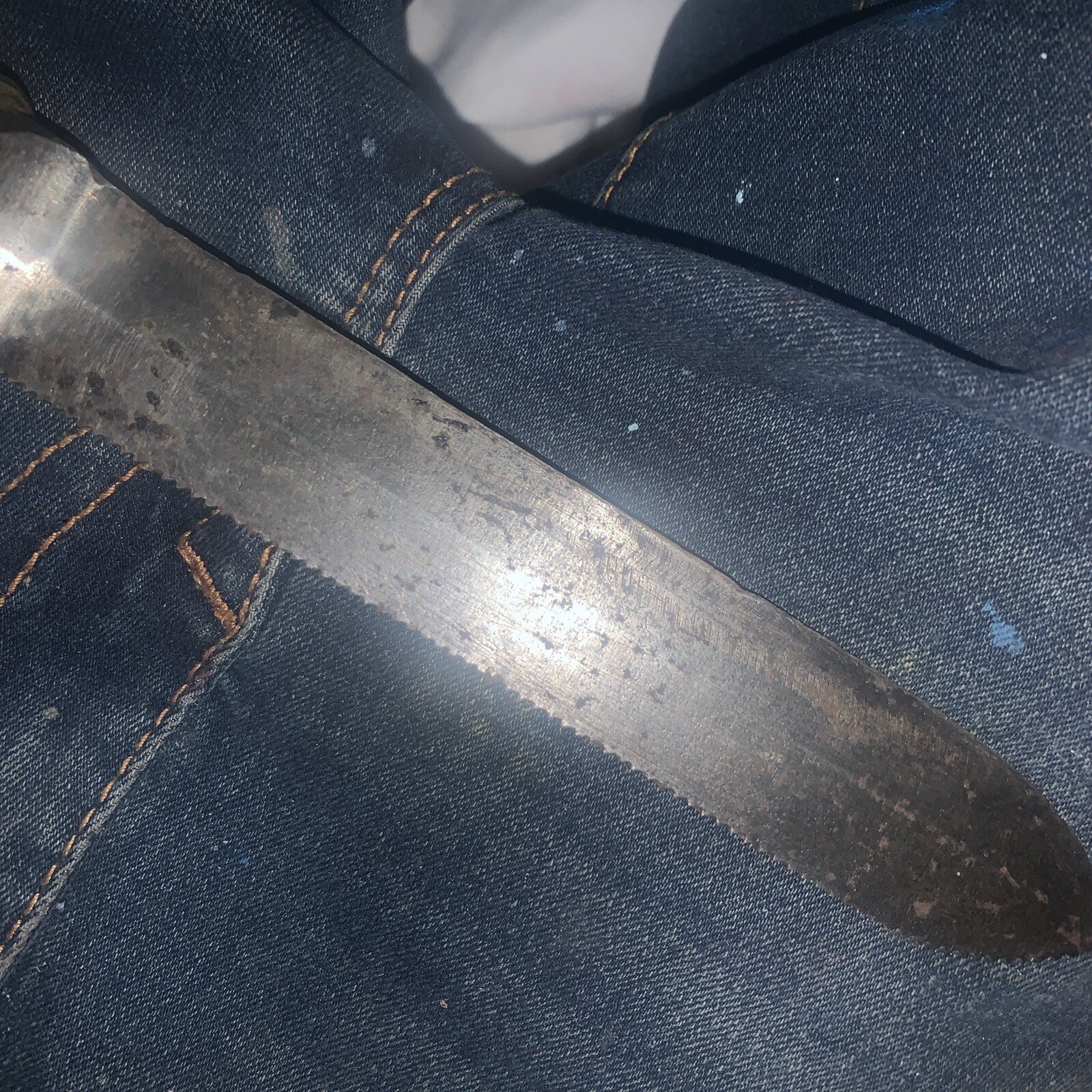 Morse Navy Divers Knife with Brass Sheath, Wooden Handle and Leather Strap 