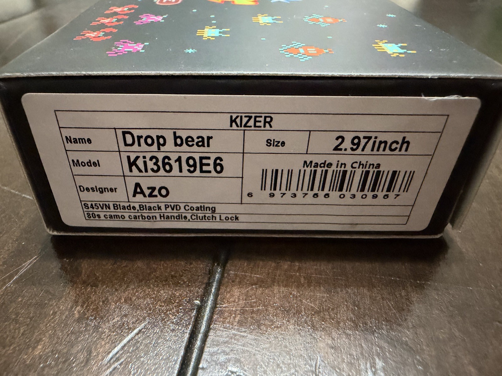 Kizer Drop Bear 80’s Camo Carbon Fiber 1 Of 200 Folding Pocket Knife