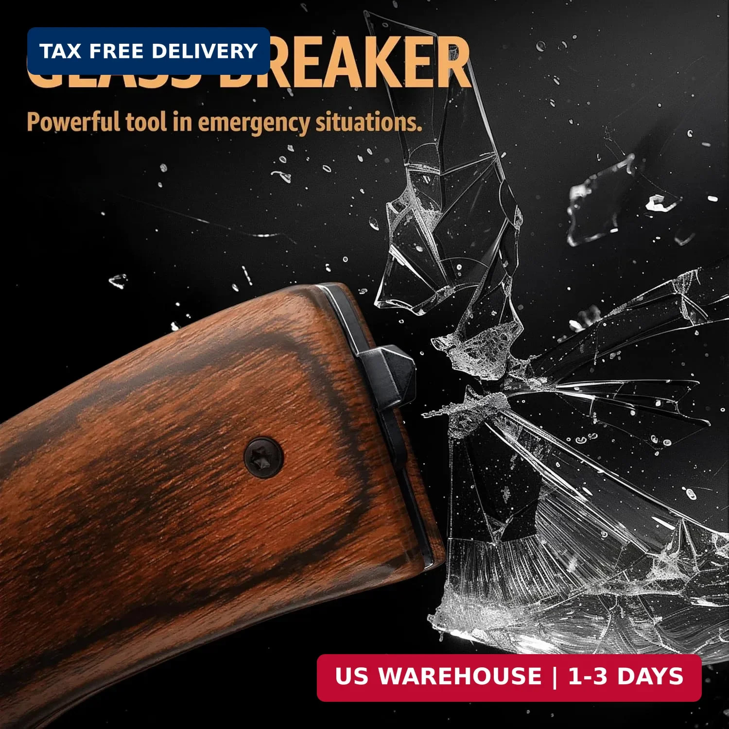 Pocket Knife for Men with Wood Handle & Glass Breaker & Pocket Clip – 3.66″ Shar