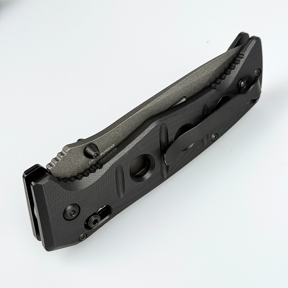 Benchmade Adamas275GY-1 CruWear Drop-Point Black G10 Handle Folding Knife