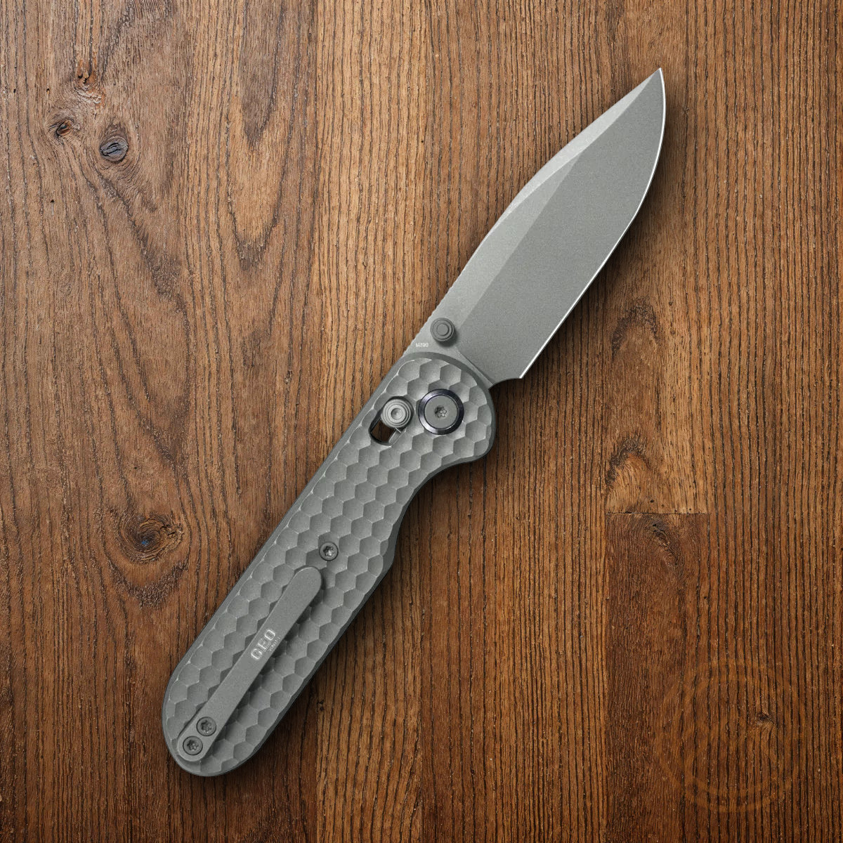 GEO Knife Ethereal Folding Knife 3″ Bohler M390 Steel Blade Titanium Handle