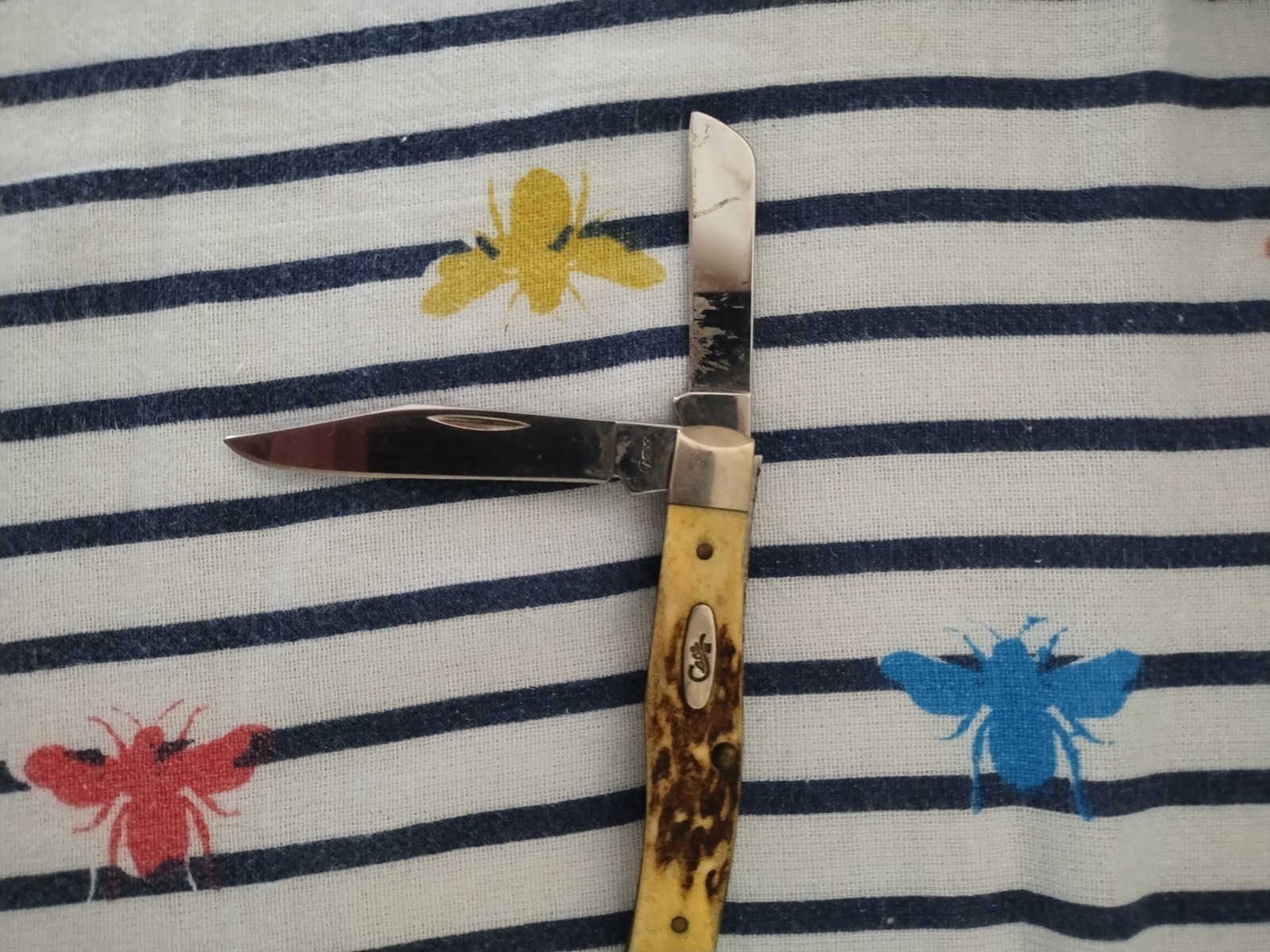 Vintage 2000s W. R. Case & Sons Bone Pocket Knife USA Good Condition 🔥