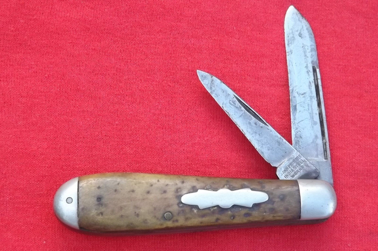 Vintage Early John Primble India Steel Works USA Bone ENGLISH JACK Knife USED