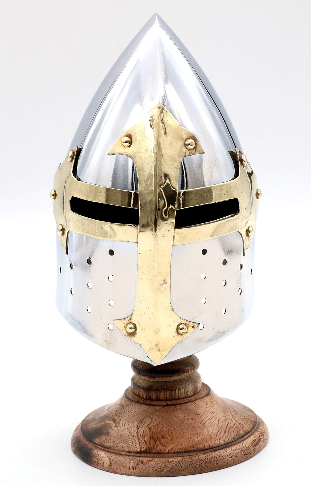 Medieval Mini Helmet with Display Stand for Home Decoration and Gift Accessory