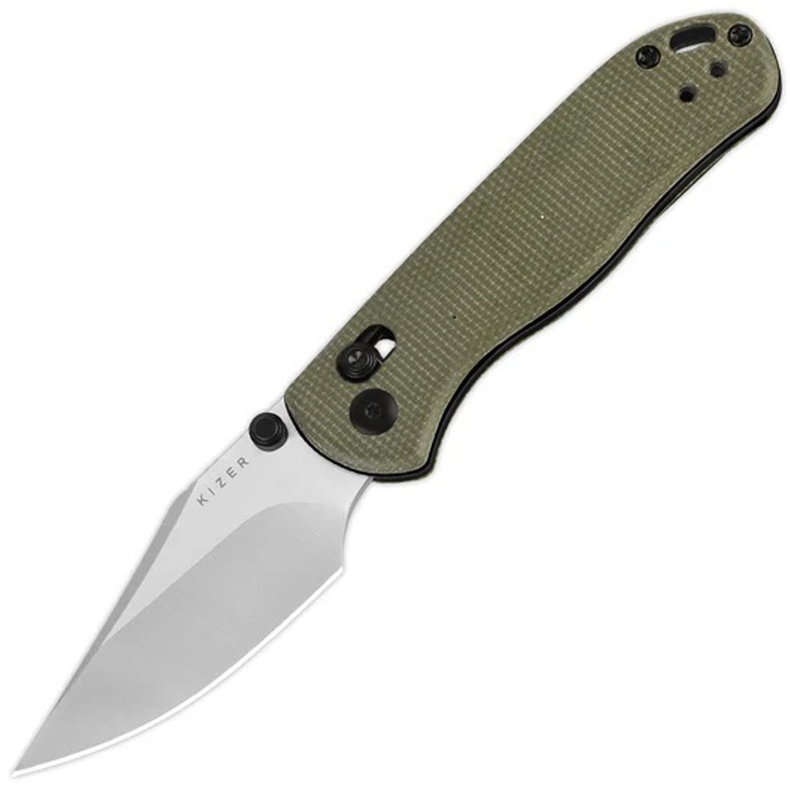 Kizer Cutlery Drop Bear 2 Green Micarta Folding Nitro-V Pocket Knife V36192KC1