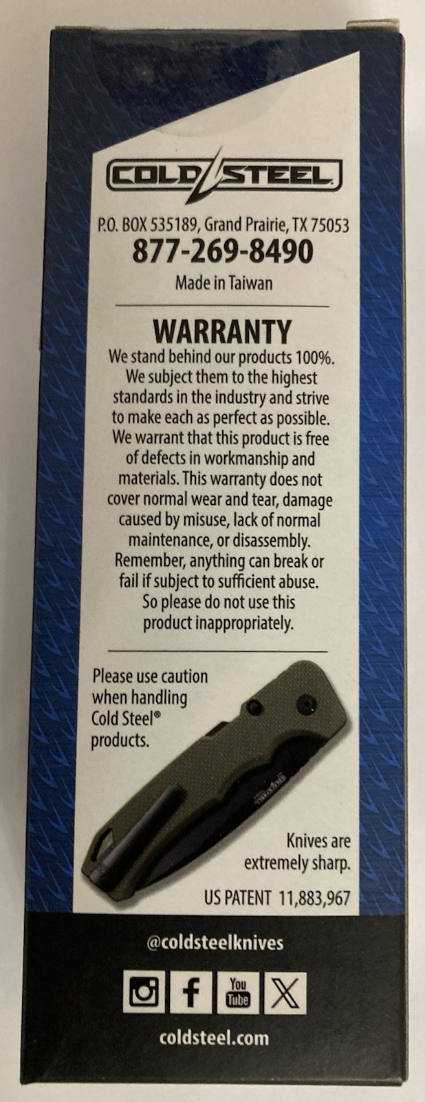 NIB New Cold Steel Swift III Folding Knife 4″ CPM-M4 Steel Blade G10 Handle