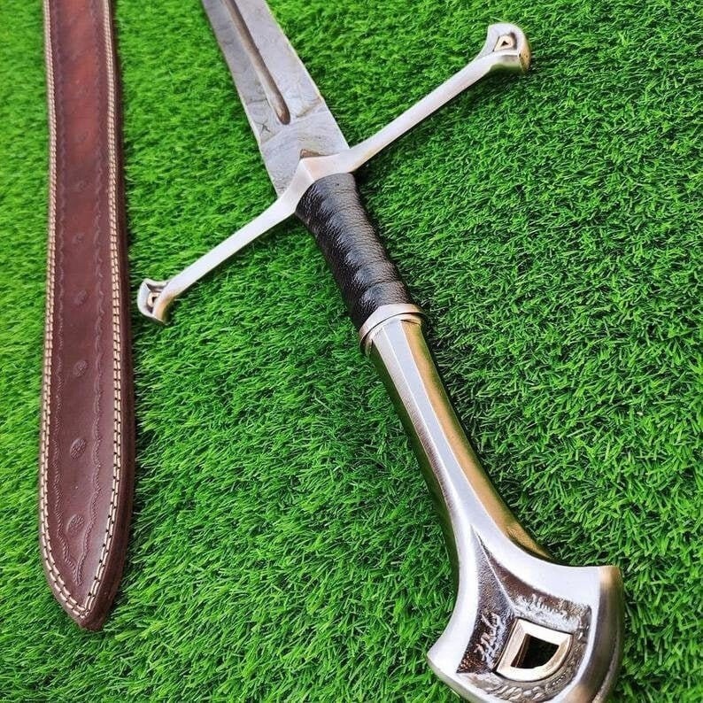 Hand-Forged Damascus Steel ViKing Aragorn Sword | Ancient Sword | With Sheath