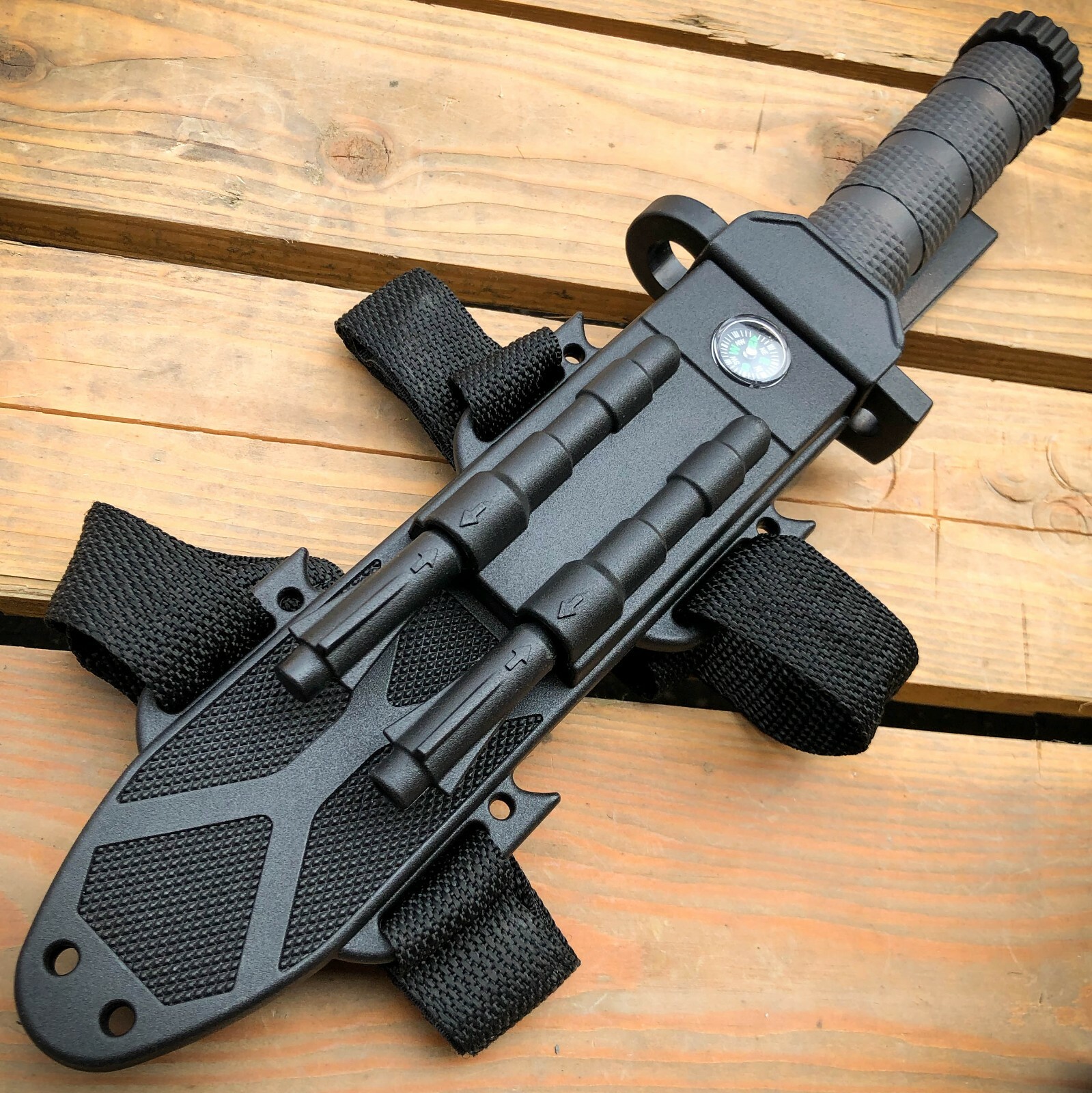 12.5″ MILITARY Hunting TACTICAL FIXED BLADE SURVIVAL Army Knife w Fire Starter