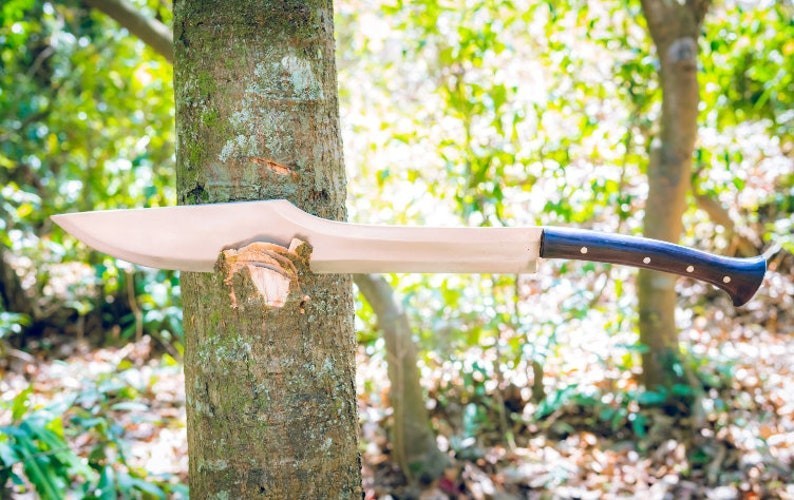 18 Inch Fixed Blade Tactical Machete Knife Handmade Carbon Steel Blade | Hunting
