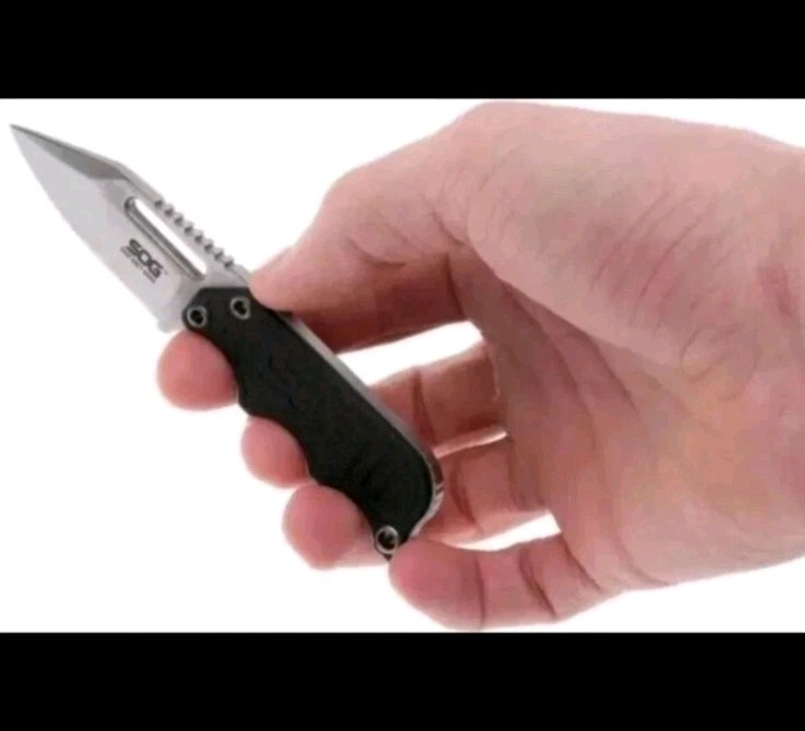 SOG Instinct Mini Fixed Blade Knife G10 Full Tang Neck Knife Sheath EDC Tactical