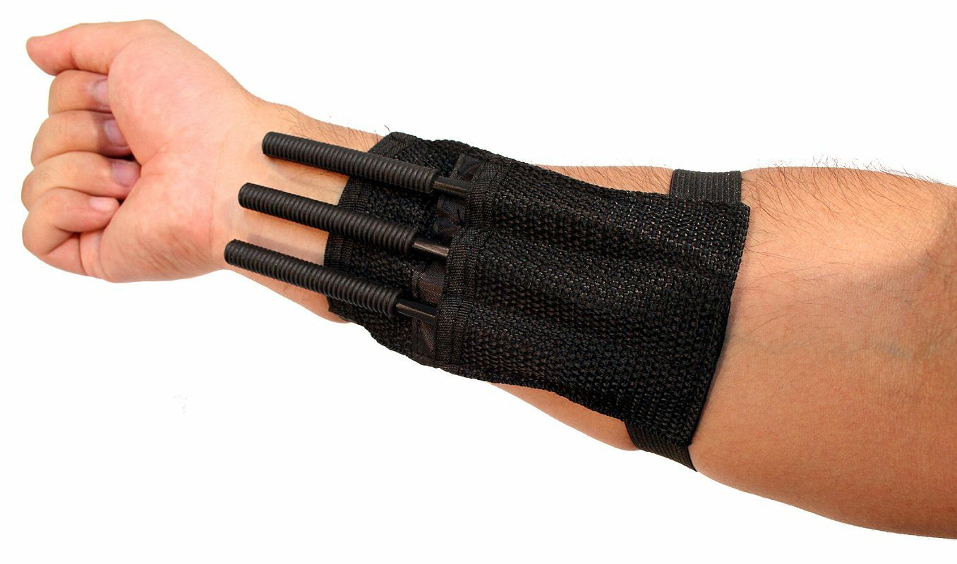 DEFENDER 6″ 3pc Heavy-Duty Steel SPIKE Throwing Knife Set & Wrist Strap Sheath