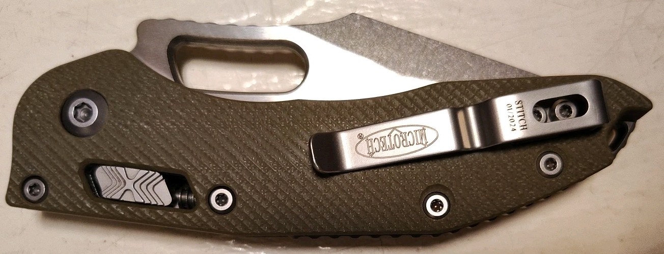 New Microtech Manual Stitch Ram-Lok 3.65″ Bohler M390MK SW Spear Pt OD Green G10