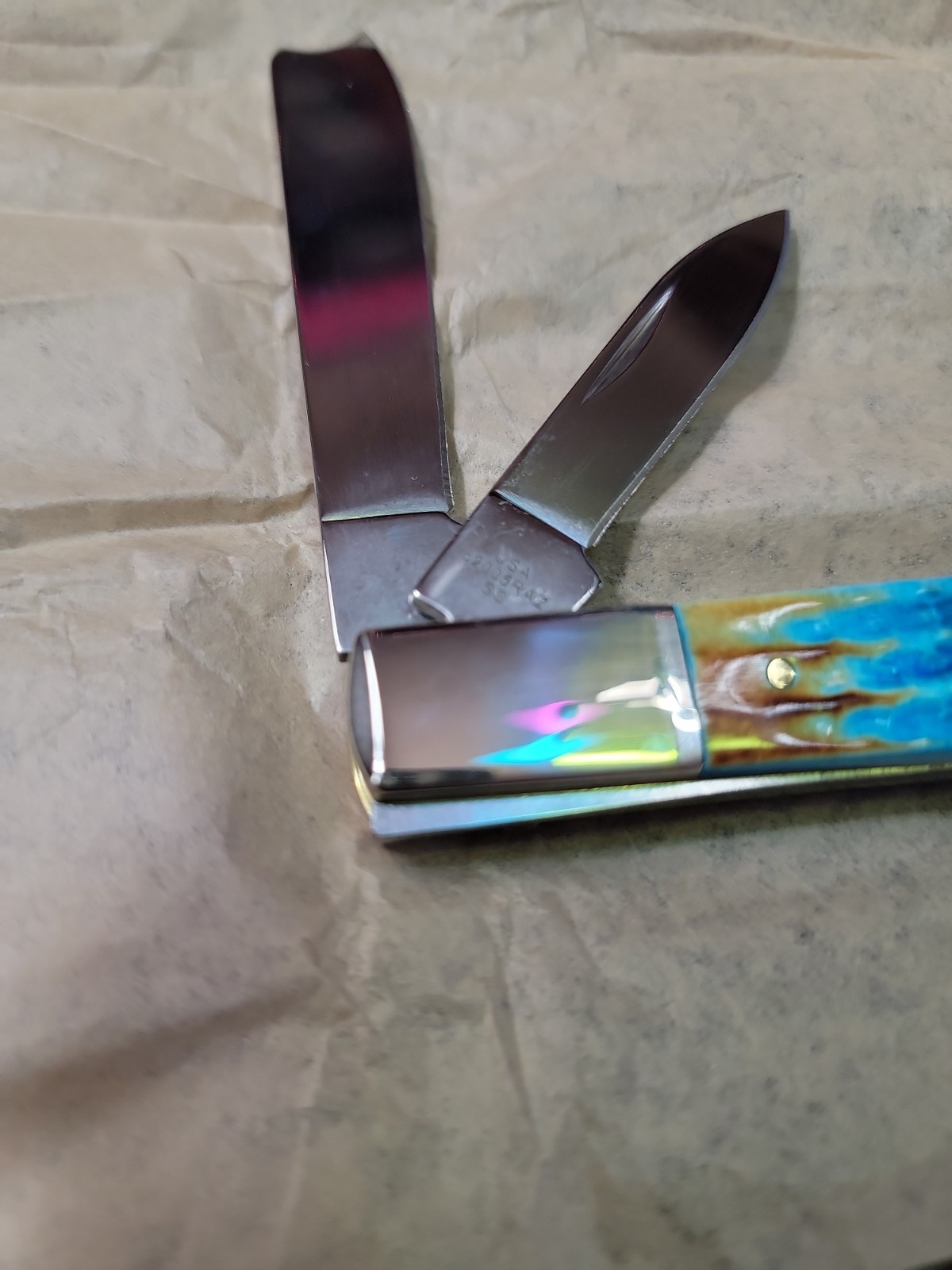 2024 Case XX Sea dragon Bone Razor 62005RAZ Corn Cob Burnt Caribbean Blue 25210