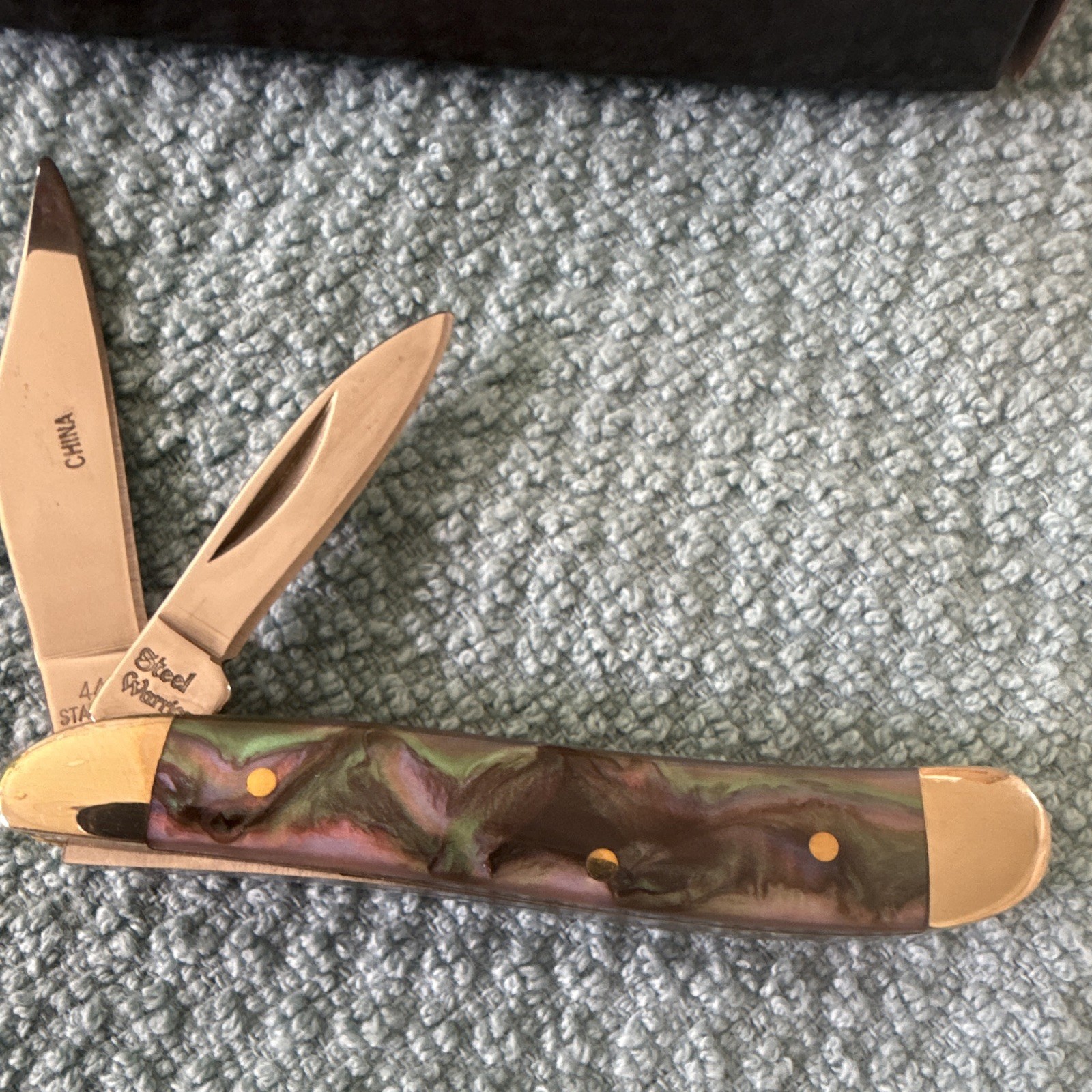 Steel Warrior Peanut FSW107SYAB 2-Blade Slipjoint Manual Clip Point Plain SS