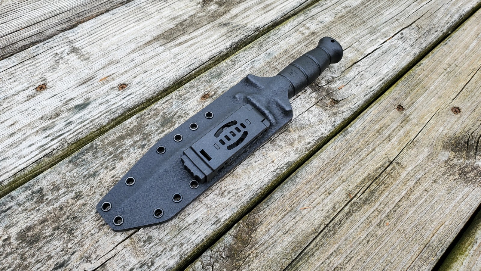 Custom Kydex sheath for GLOCK FIELD KNIFE 78 & 81, pancake style, belt clip (Bk)