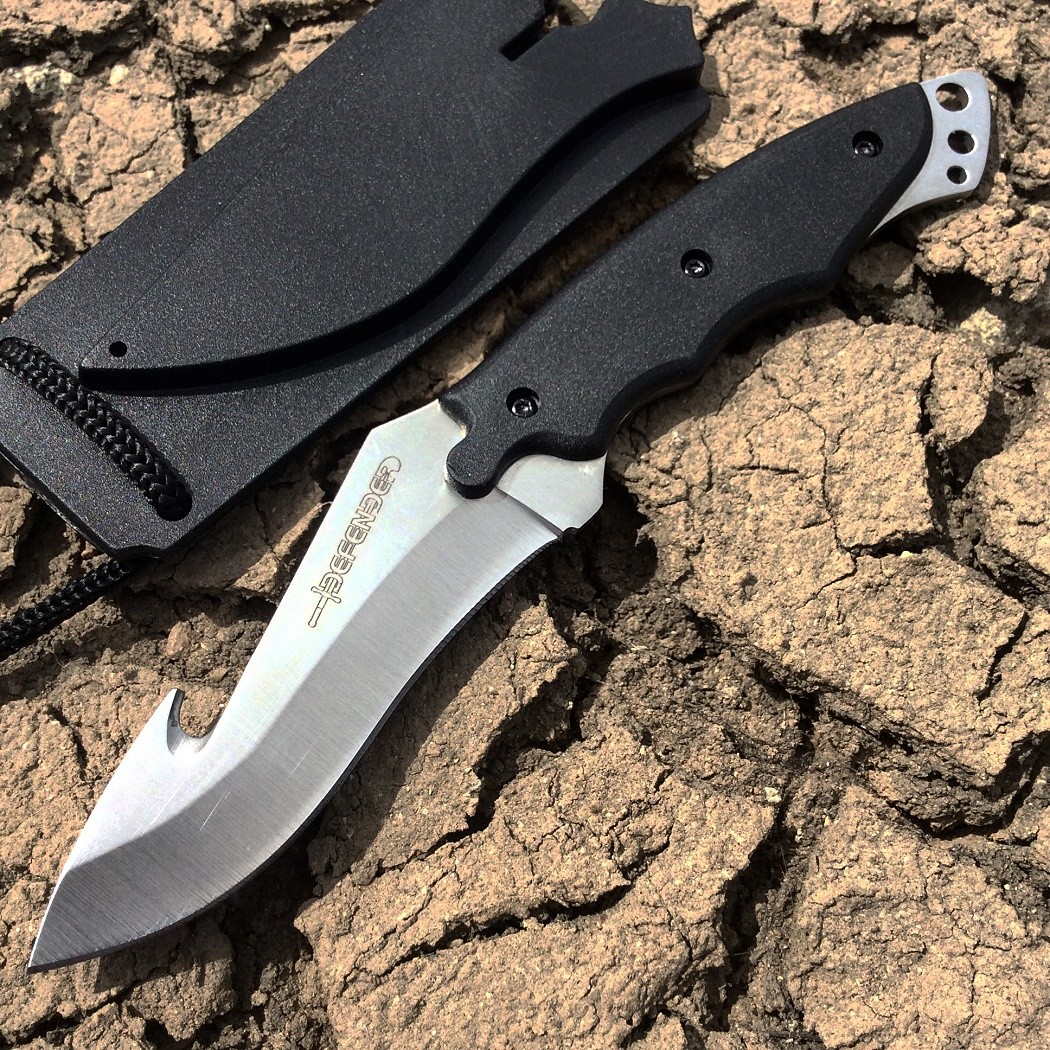 7″ Full Tang Skinner Hunting Knife Camping Outdoor Tactical Gut Hook Hard Sheat