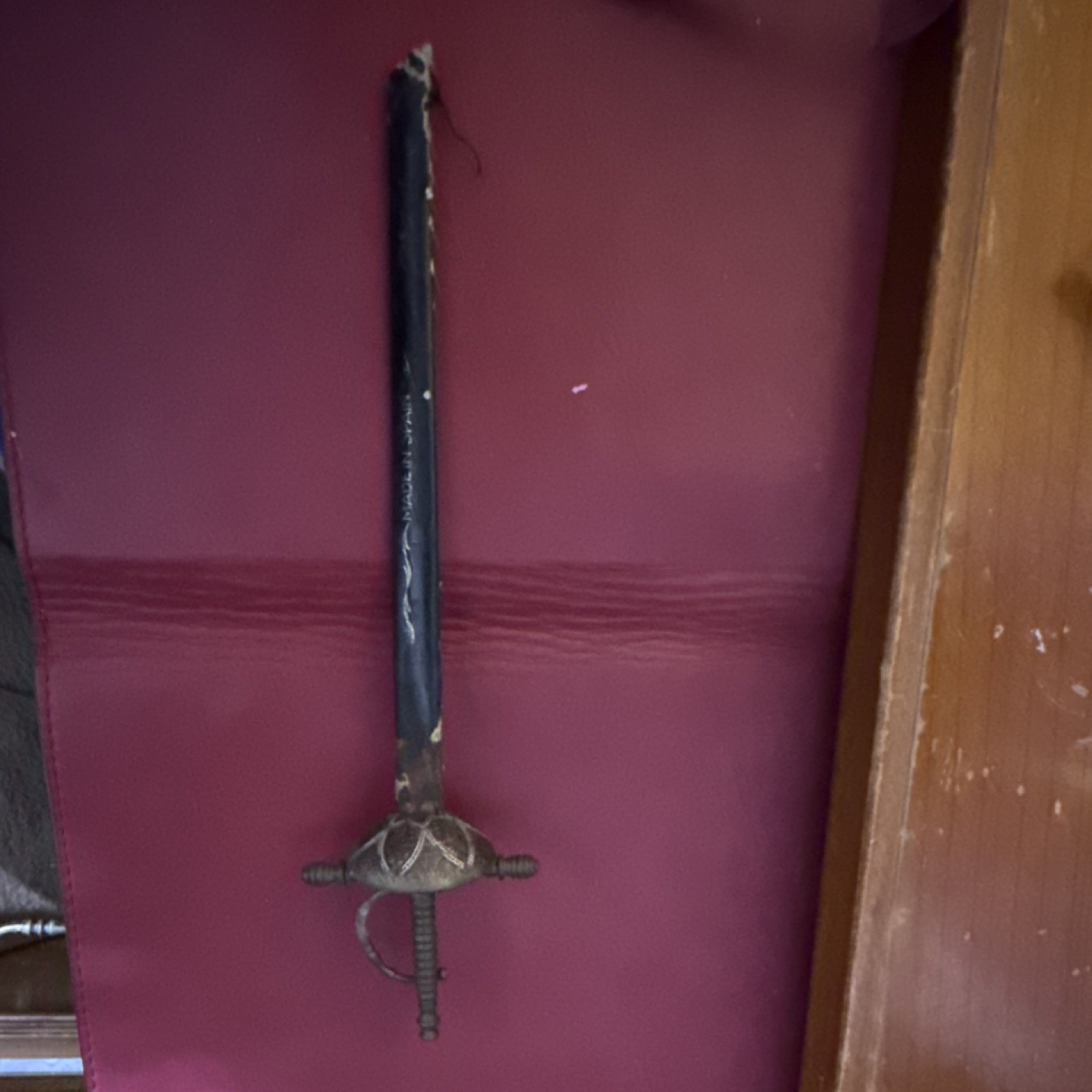 Medieval Style Rapier Sword «Letter Opener» Handed Silver Black with Scabbard