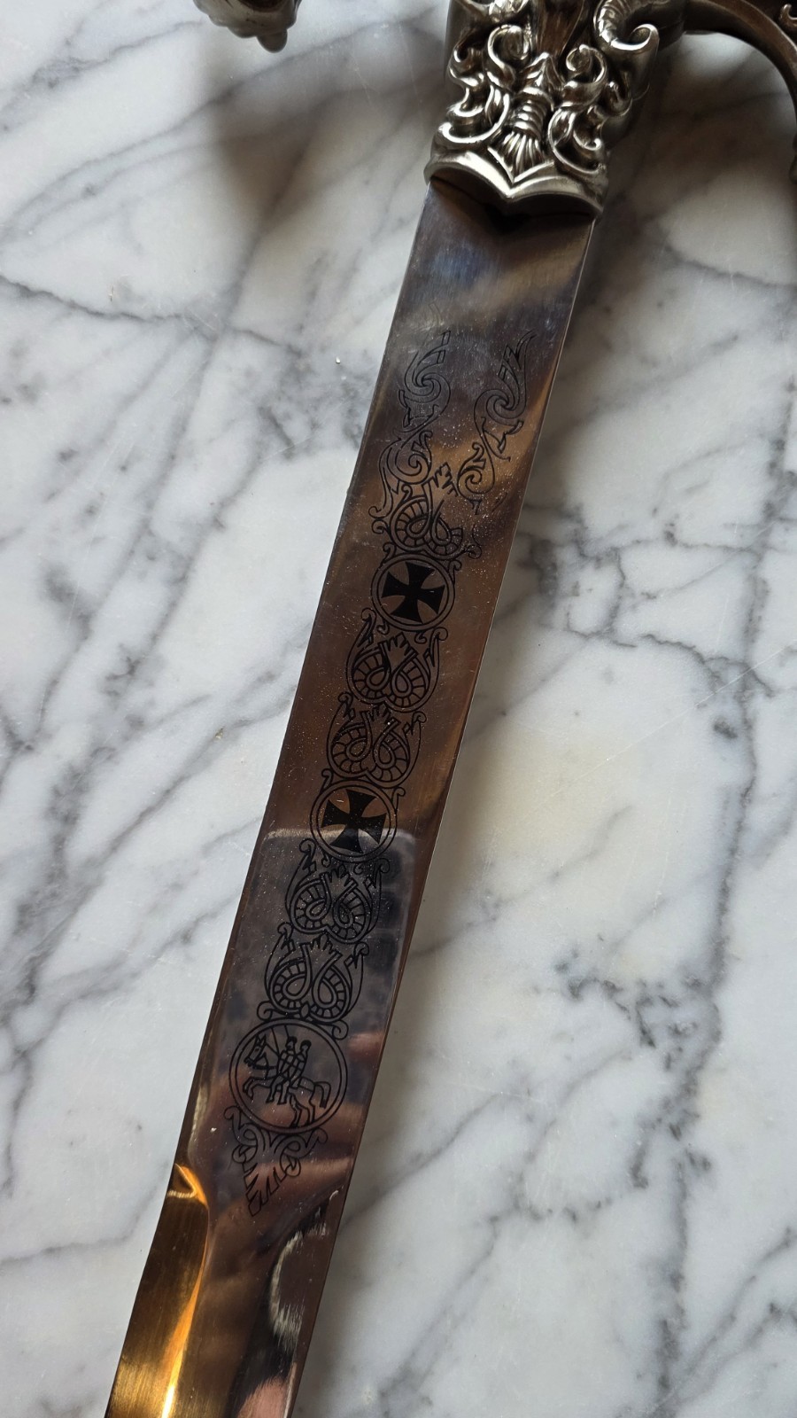 Decorative Rams Head Sword With Jewel Eyes