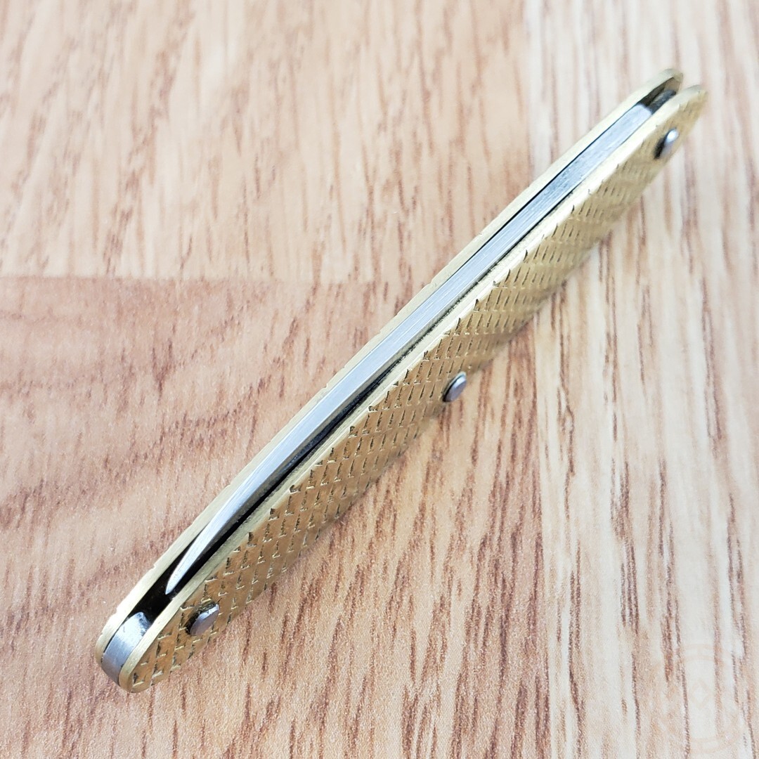 Fraraccio Knives Old School Folding Knife Stainless Steel Blade Brass Handle