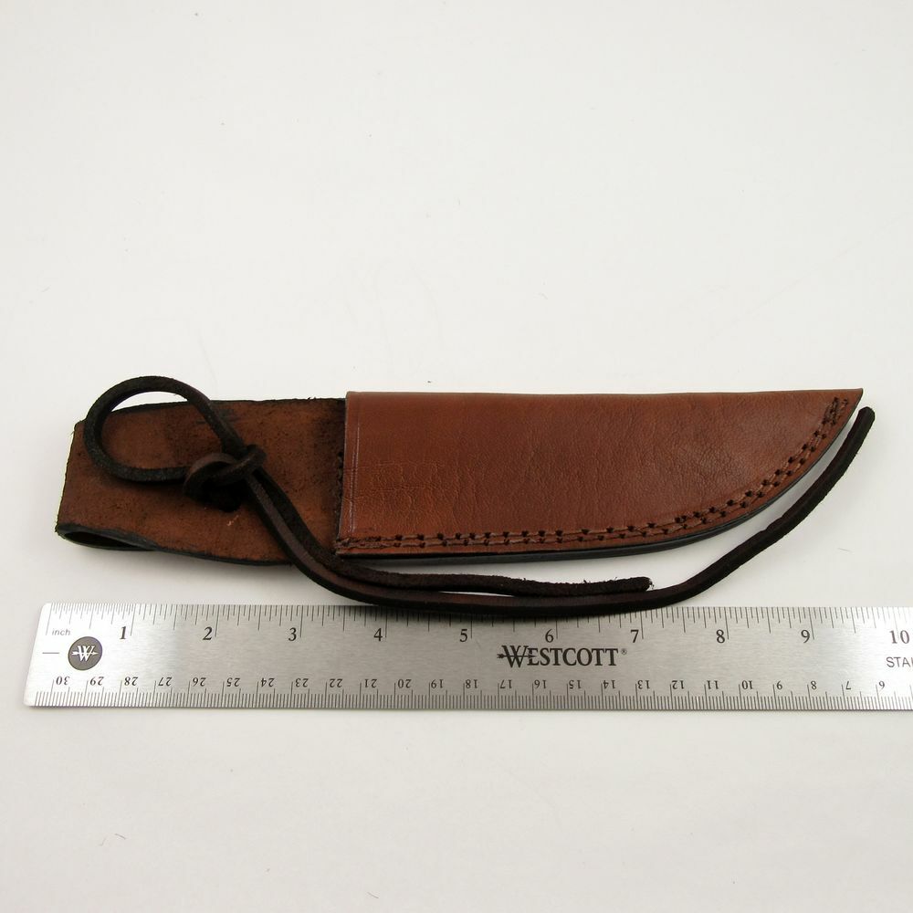 Knife Sheath Leather Belt Fixed-Blade Brown 10″ – Fits Blade up to 5.5″ x 1.25″