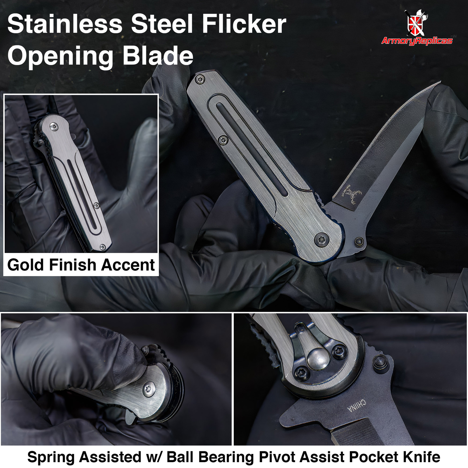New Spring Assisted Stainless Steel Folding Pocket Knife Drop Point Blade