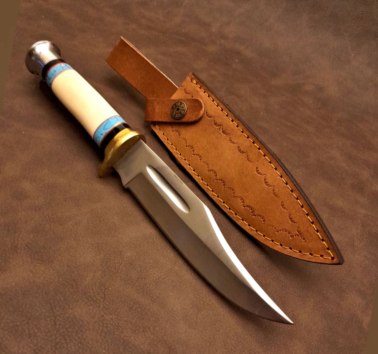 11.25″ Real Bone Fixed Blade Bowie Hunter EDC Knife BL