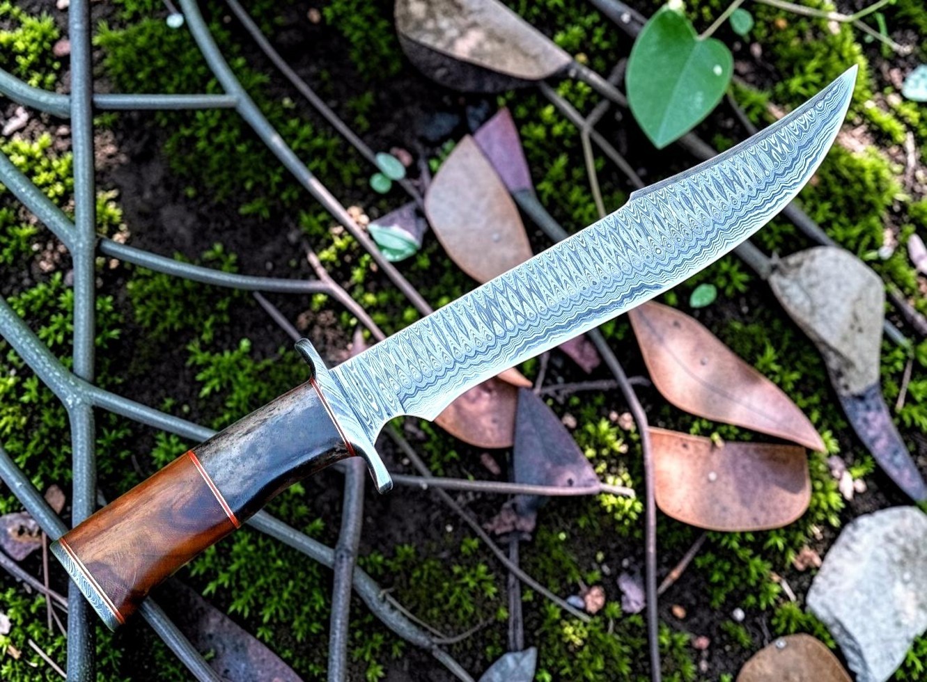 Custom Handmade Damascus Steel 15 Inches Bowie Knife – Hunting Knife