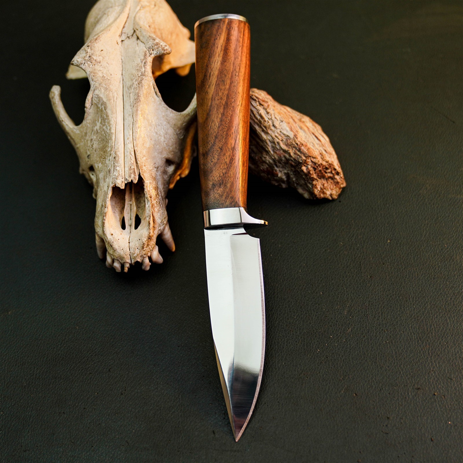 8.9″ Stainless Tactical Knife Half Tang Wood Handle Fixed Blade + Sheath